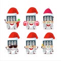 Santa Claus emoticons with box of sardines cartoon character