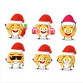 Santa Claus emoticons with dalgona candy flower cartoon character