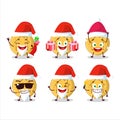 Santa Claus emoticons with dalgona candy house cartoon character