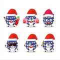 Santa Claus emoticons with dark blue easter egg cartoon character Royalty Free Stock Photo