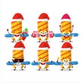 Santa Claus emoticons with firework spinner cartoon character Royalty Free Stock Photo