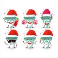 Santa Claus emoticons with green party popper with confetti cartoon character