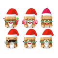 Santa Claus emoticons with hamburger cartoon character