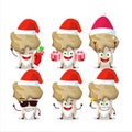 Santa Claus emoticons with hedgehog mushroom cartoon character