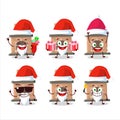 Santa Claus emoticons with house fireplaces cartoon character