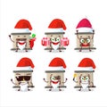Santa Claus emoticons with house fireplaces with fire cartoon character