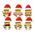 Santa Claus emoticons with life vest cartoon character