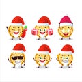 Santa Claus emoticons with marinara pizza cartoon character Royalty Free Stock Photo