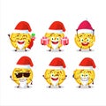 Santa Claus emoticons with mexican pizza cartoon character Royalty Free Stock Photo