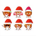 Santa Claus emoticons with orange lolipop love cartoon character Royalty Free Stock Photo