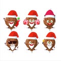 Santa Claus emoticons with orange lolipop wrapped cartoon character Royalty Free Stock Photo