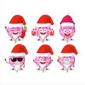 Santa Claus emoticons with pink lolipop love cartoon character Royalty Free Stock Photo