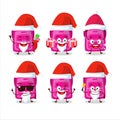 Santa Claus emoticons with pink school bag cartoon character