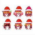 Santa Claus emoticons with red dynamite bomb cartoon character Royalty Free Stock Photo