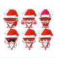 Santa Claus emoticons with red party popper with confetti cartoon character