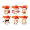 Santa Claus emoticons with safron milkcap cartoon character