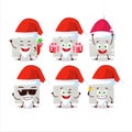 Santa Claus emoticons with silver suitcase cartoon character