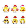 Santa Claus emoticons with slice of italian cheese pizza cartoon character Royalty Free Stock Photo