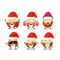Santa Claus emoticons with slice of salak cartoon character Royalty Free Stock Photo