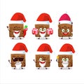 Santa Claus emoticons with third first button cartoon character Royalty Free Stock Photo