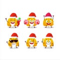 Santa Claus emoticons with yellow dried leaves cartoon character