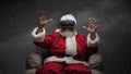 Santa Claus experiencing virtual reality Royalty Free Stock Photo