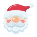 Santa Claus face avatar cartoon kawaii Christmas season Vector