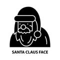 santa claus face icon, black vector sign with editable strokes, concept illustration Royalty Free Stock Photo