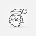 Santa Claus Face linear vector Merry Christmas concept icon Royalty Free Stock Photo