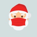 Santa Claus face in medical mask