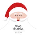 Santa claus face smile big beard christmas gretting text card isolated background Royalty Free Stock Photo