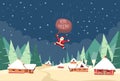 Santa Claus Fall Down Fly Sky Roof Top House Bag Royalty Free Stock Photo