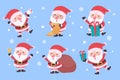 Santa Claus. Fat man with a white beard. Wear a red costume in various poses. To give gifts on Christmas Day Royalty Free Stock Photo