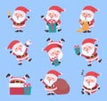 Santa Claus. Fat man with a white beard. Wear a red costume in various poses. To give gifts on Christmas Day Royalty Free Stock Photo
