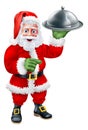 Santa Claus Father Christmas Chef Cloche Food Tray Royalty Free Stock Photo