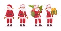 Santa Claus, Father Christmas standing with tree and gift sack Royalty Free Stock Photo