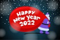 Santa Claus Father Frost cartoon character coming and carries large huge heavy gifts red bag. Christmas and Happy New