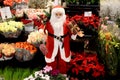 Santa claus figue at flowers shop in danish capital Copenhagen