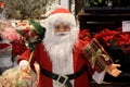 Santa claus figue at flowers shop in danish capital Copenhagen Royalty Free Stock Photo