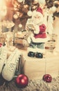 Santa claus figurine at christmas tree Royalty Free Stock Photo