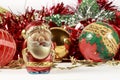 Santa Claus figurine in front of other Christmas decorations Royalty Free Stock Photo