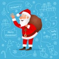 Santa Claus flat character Royalty Free Stock Photo