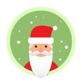 Santa Claus flat icon on green circle