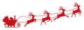 Santa Claus flyin on Christmas sleigh silhouette Ã¢â¬â vector