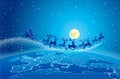 Santa Claus Flying Reindeer World Stars Royalty Free Stock Photo