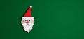 Santa Claus funny 3d character with red nose. Christmas Holidays concept on green background 3d render Royalty Free Stock Photo