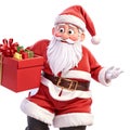 Santa Claus with gift box for christmas