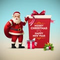 Santa Claus and Gift Box