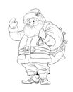 Santa Claus with gift sack. Christmas