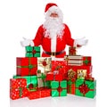 Santa Claus with gift wrapped presents Royalty Free Stock Photo